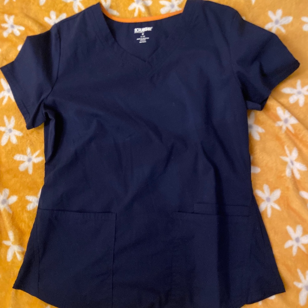 Scrub Star Navy Blue 2 Pocket Scrub Top